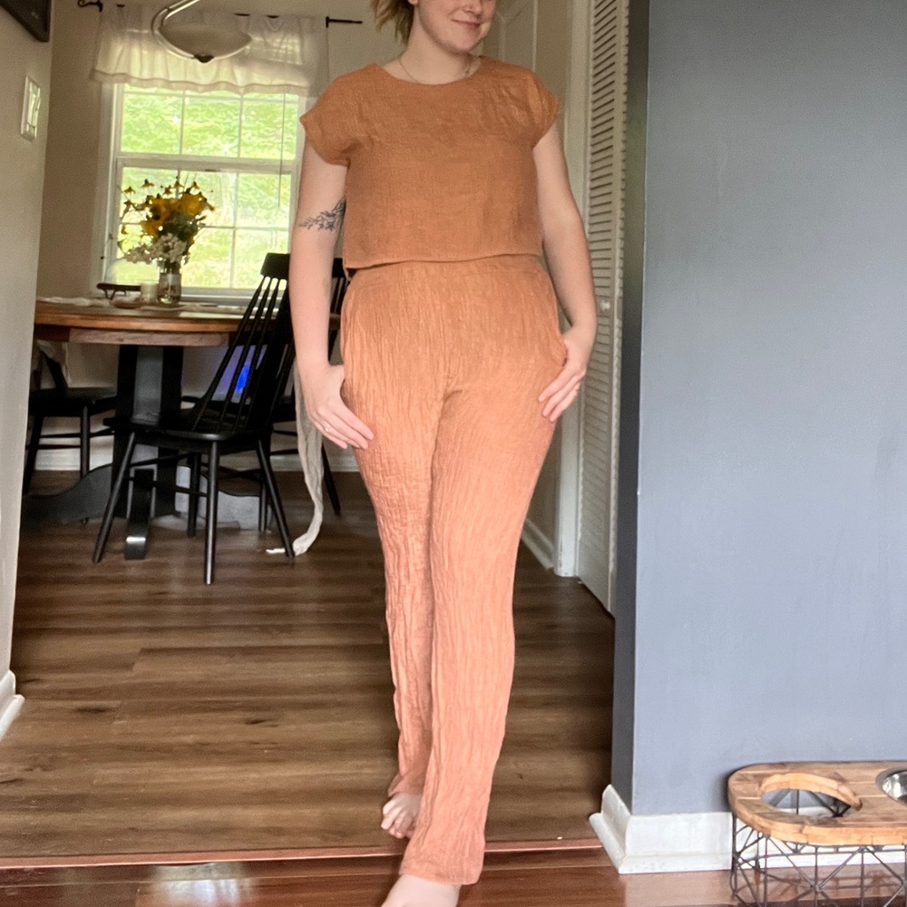 Blu Pepper Tan Jumpsuit Modern Relaxed Fit